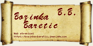 Božinka Baretić vizit kartica